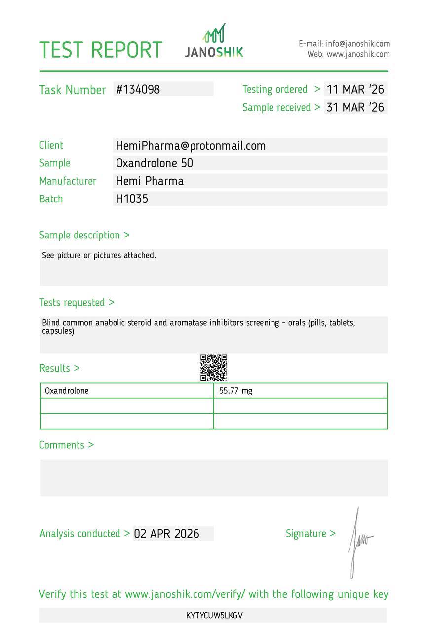 HEMI PHARMA – OXANDROLONE 50 (ANAVAR, VAR) 50MG/TAB, 60 TABS 7