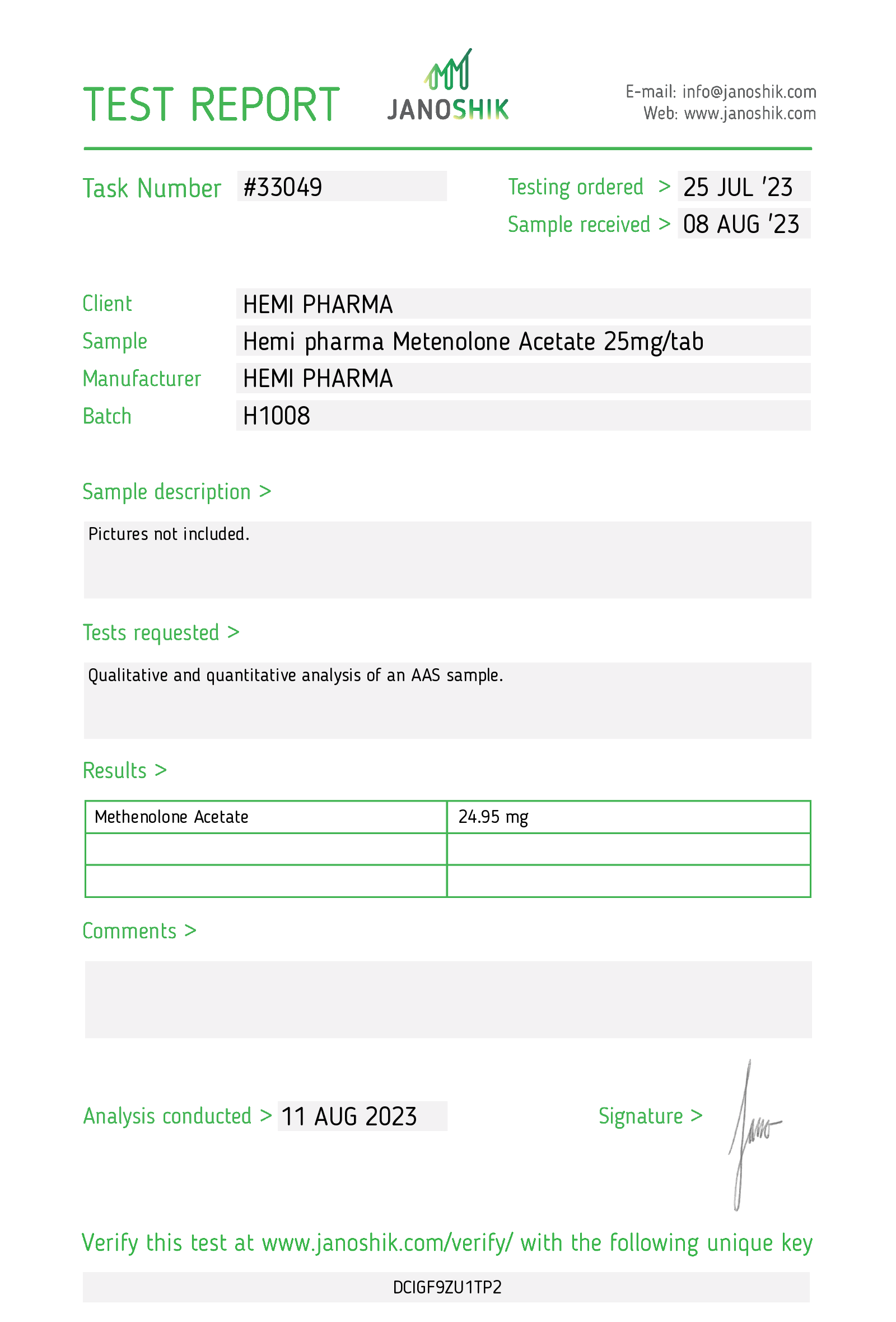 HEMI PHARMA – METENOLONE ACETATE 25 (PRIMOBOLAN, PRIMO, METHENOLONE ACETATE)25MG/TAB, 60TABS 3