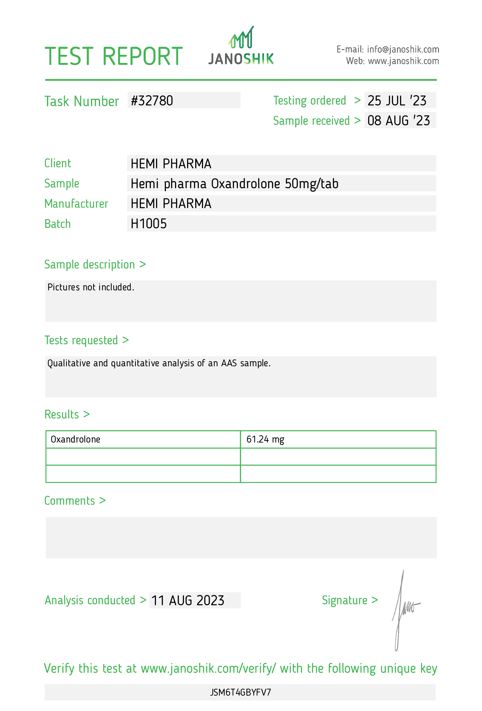 HEMI PHARMA – OXANDROLONE 50 (ANAVAR, VAR) 50MG/TAB, 60 TABS 3