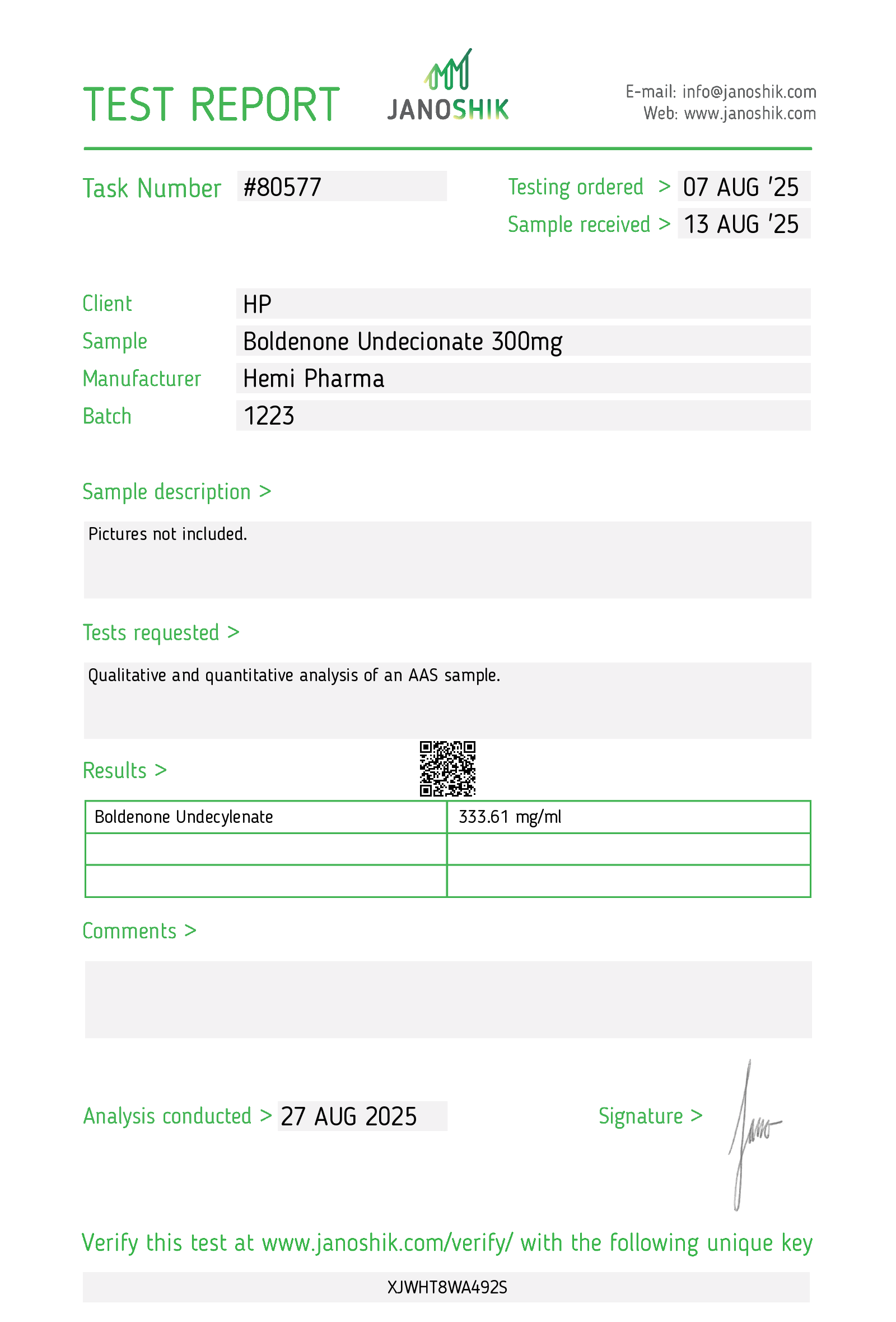 HEMI PHARMA – BOLDENONE UNDECYLENATE 300 (EQ, BOLD) 300MG/ML, 10ML 5
