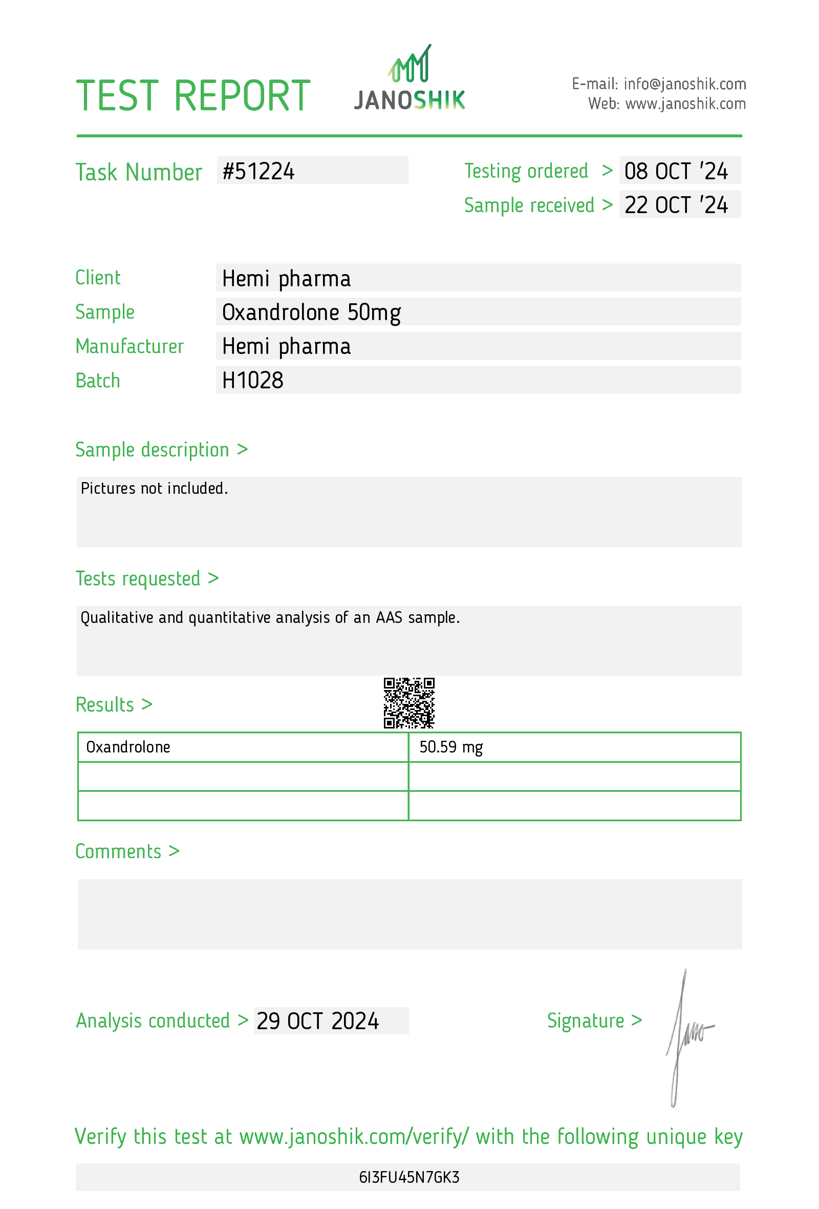 HEMI PHARMA – OXANDROLONE 50 (ANAVAR, VAR) 50MG/TAB, 60 TABS 5
