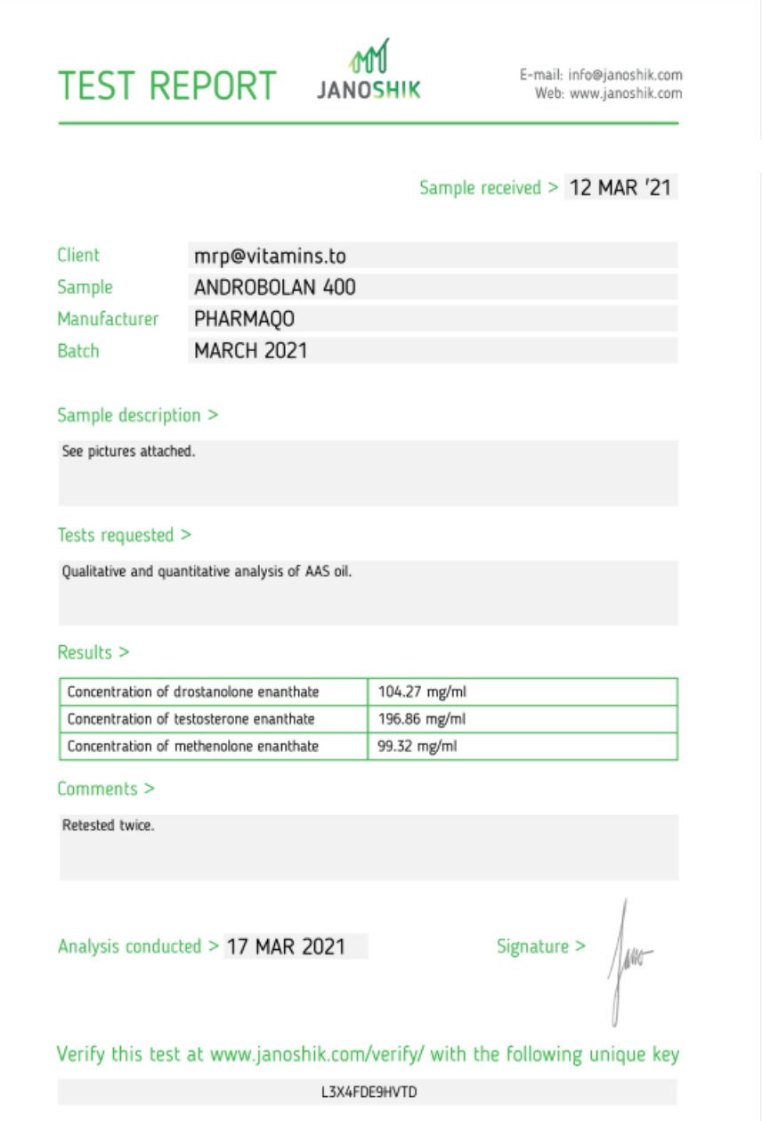 PHARMAQO LABS – TEST-MAST-PRIMO FORMULA (ANDROBOLAN) 400 Mg/ Ml, 10ml 4 PHARMAQO LABS – TEST-MAST-PRIMO FORMULA (ANDROBOLAN) 400 Mg/ Ml, 10ml 3