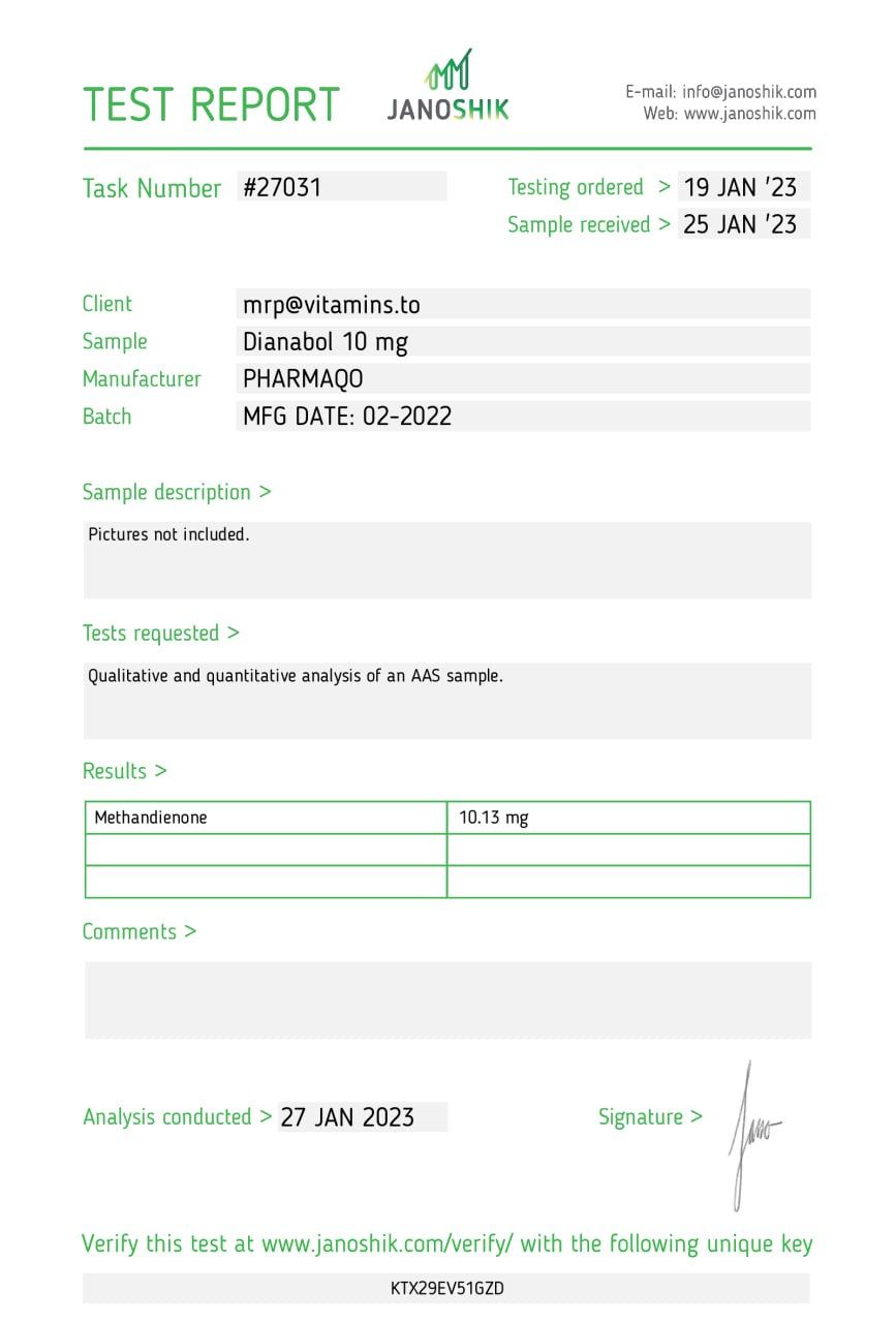 PHARMAQO LABS – DIANABOL (METHANDIENONE)10Mg/Tab, 100Tabs 5