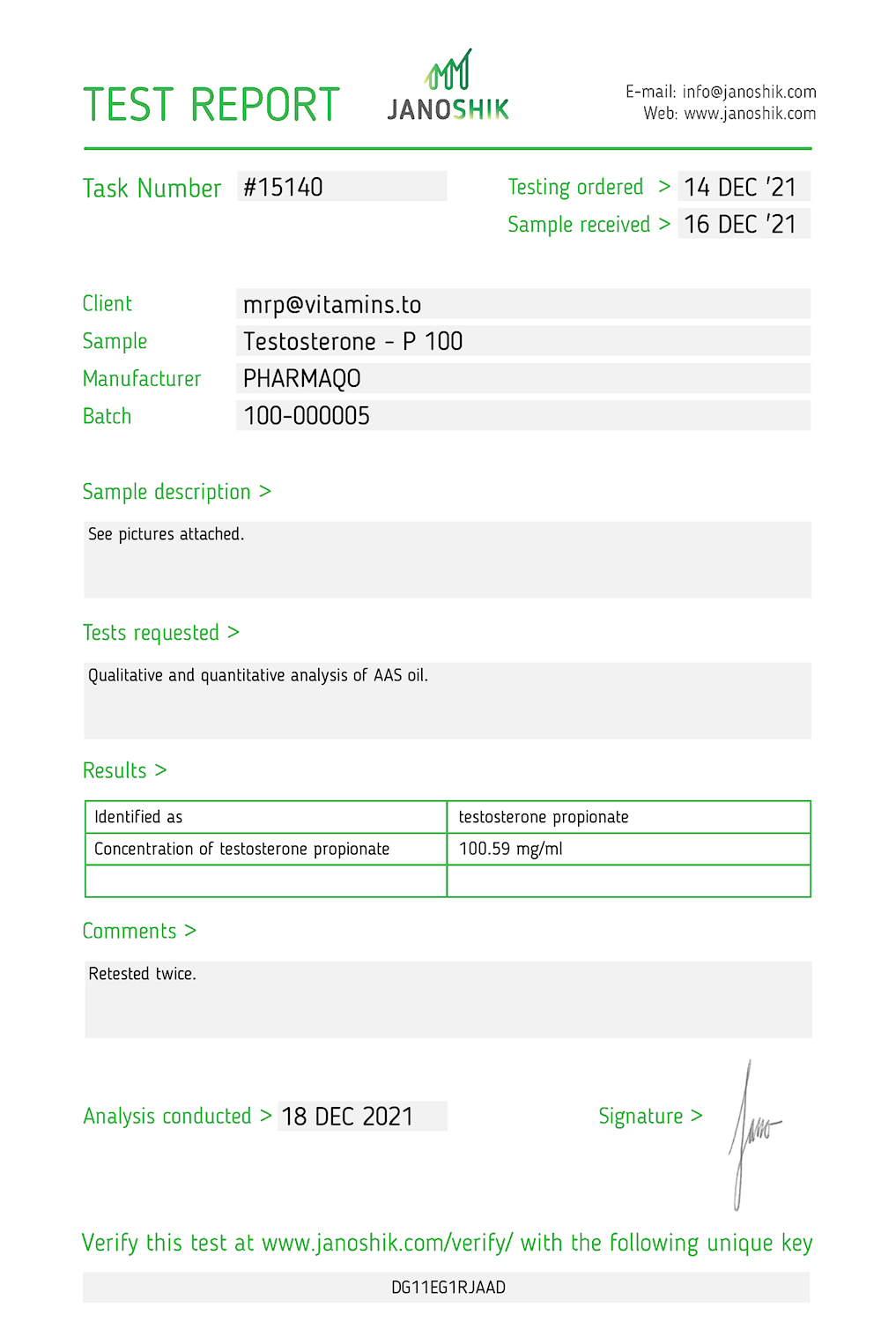 PHARMAQO LABS – TESTOSTERONE P 100 Mg/ Ml, 10ml 5