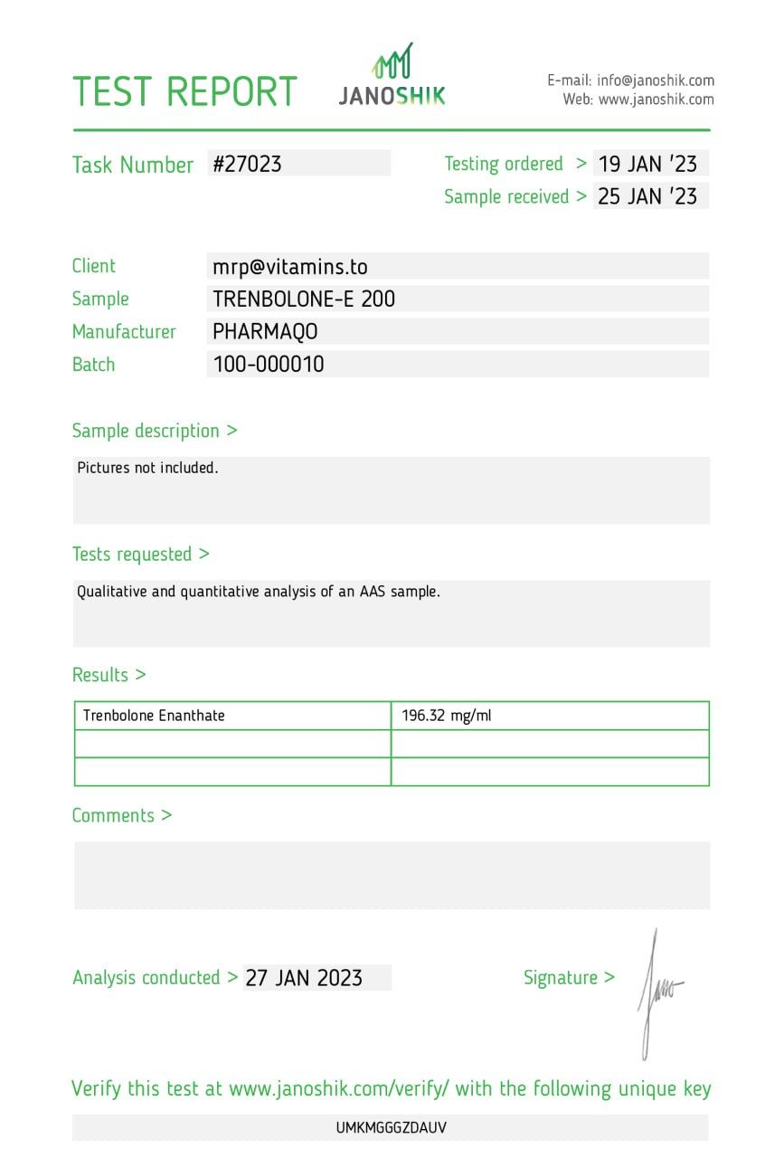 PHARMAQO LABS – TRENBOLONE-E 200 Mg/ Ml, 10ml 5