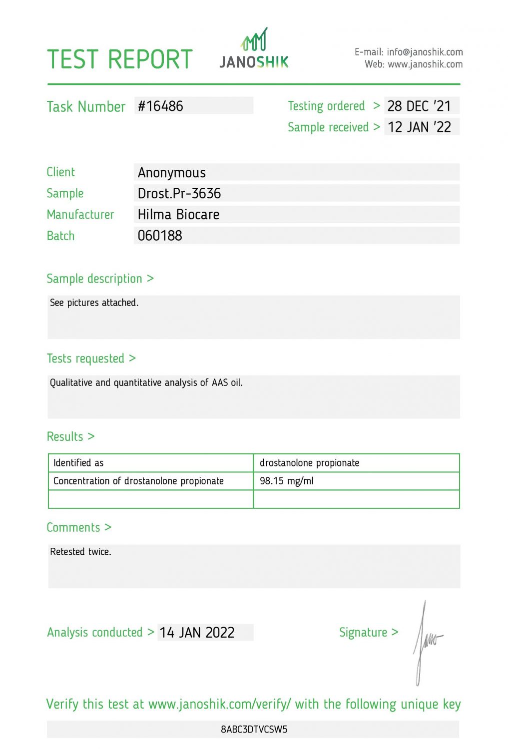 HILMA BIOCARE - DROSTANOLONE (MASTERON) PROPIONATE 100 4 HILMA BIOCARE - DROSTANOLONE (MASTERON) PROPIONATE 100 3