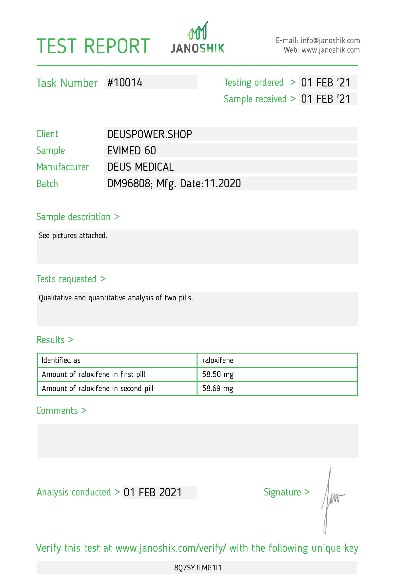 DEUS MEDICAL – EVIMED 60 (RALOXIFENE HCL) 60mg/ 50tabs 3