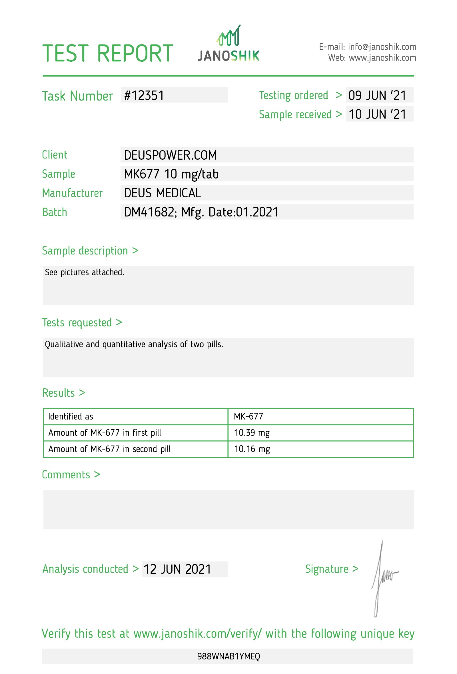 DEUS MEDICAL – MK677 10 (IBUTAMOREN) 10mg/ 50tabs 3