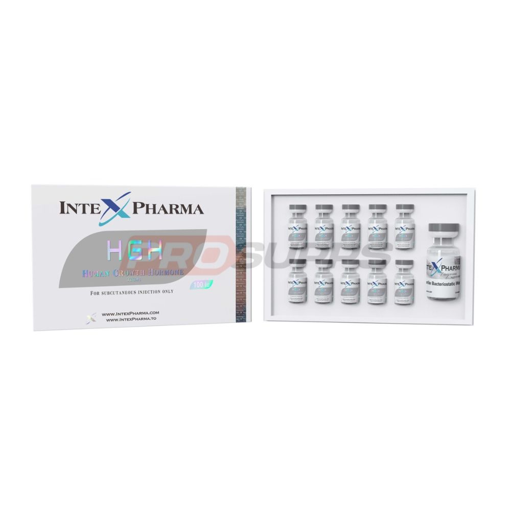 INTEX PHARMA - HGH 100iu (HUMAN GROWTH HORMONE), 10iu x 10 vials, 1x 10ml water 2 INTEX PHARMA - HGH 100iu (HUMAN GROWTH HORMONE), 10iu x 10 vials, 1x 10ml water 1