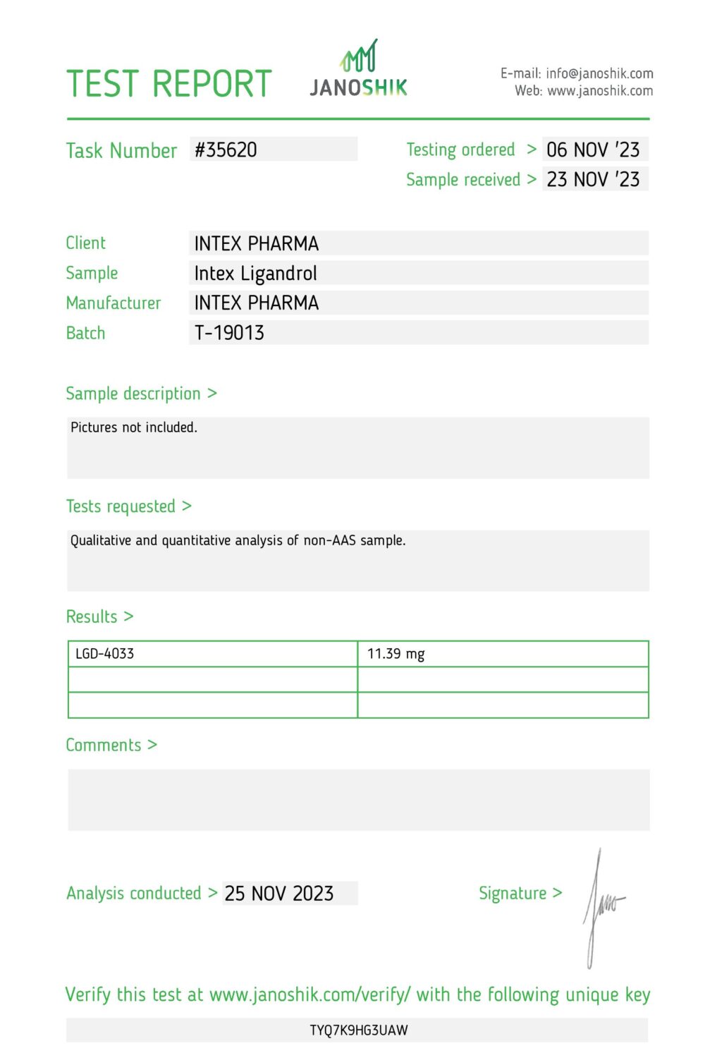 INTEX PHARMA – LIGANDROL LGD 4033, 10mg / 60 tabs 4 INTEX PHARMA – LIGANDROL LGD 4033, 10mg / 60 tabs 3