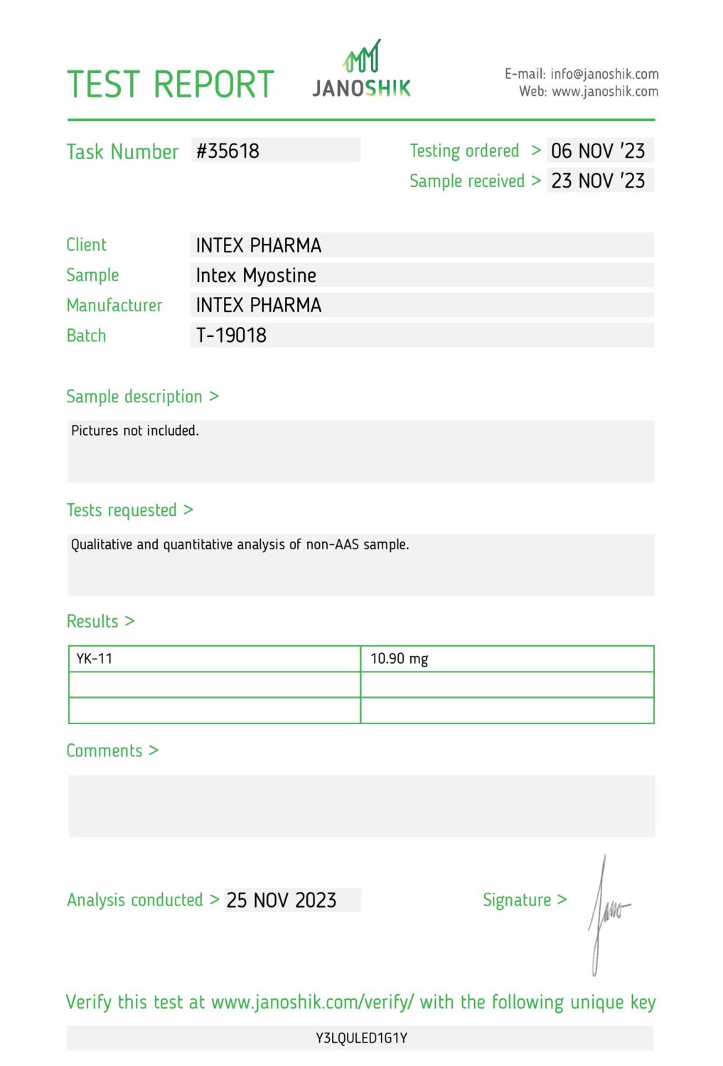 INTEX PHARMA – MYOSTINE YK - 11 , 10mg / 60 tabs 3
