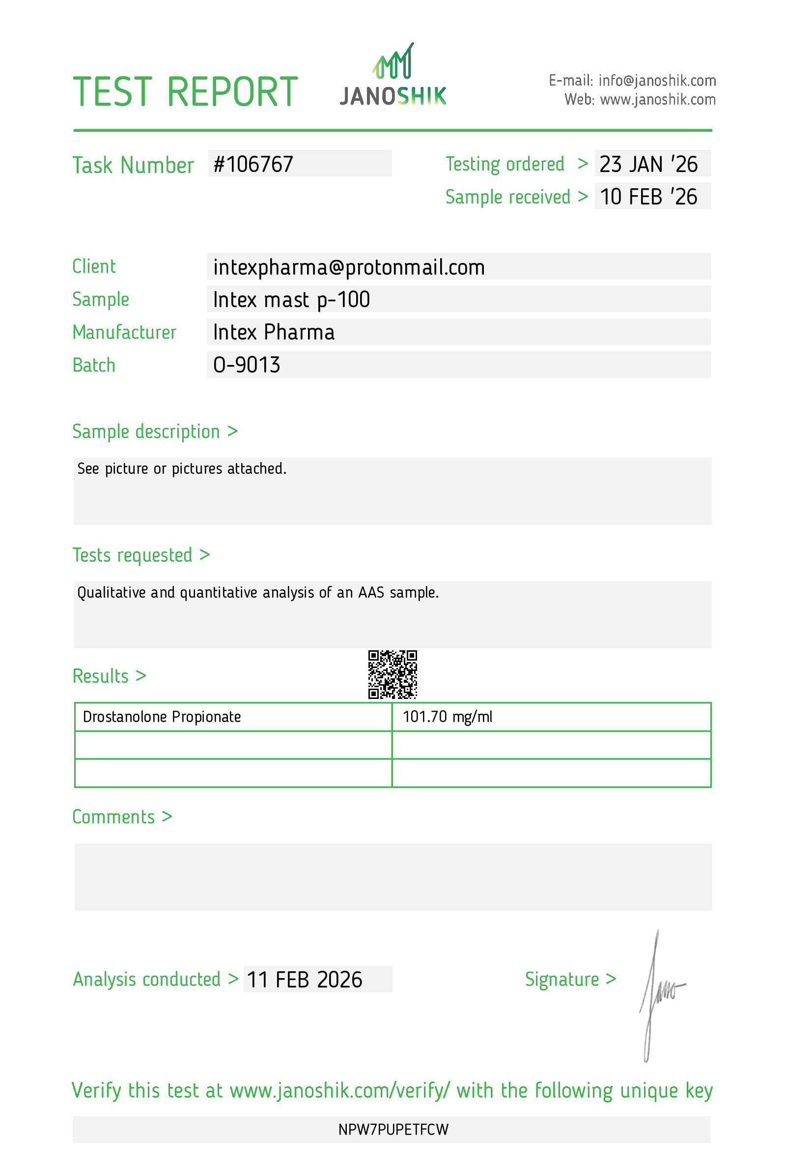 INTEX PHARMA - INTEX MAST P-100 (MASTERONE ACETATE, DROSTANOLONE) 100 mg/ml 11