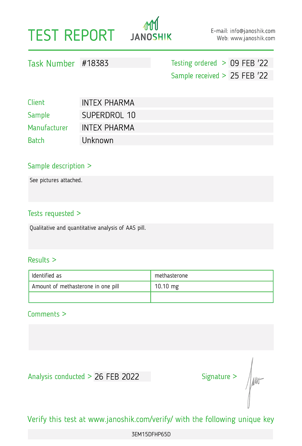 INTEX PHARMA - SUPERDROL (METHYL DROSTANOLONE) 10mg/100tabs 5