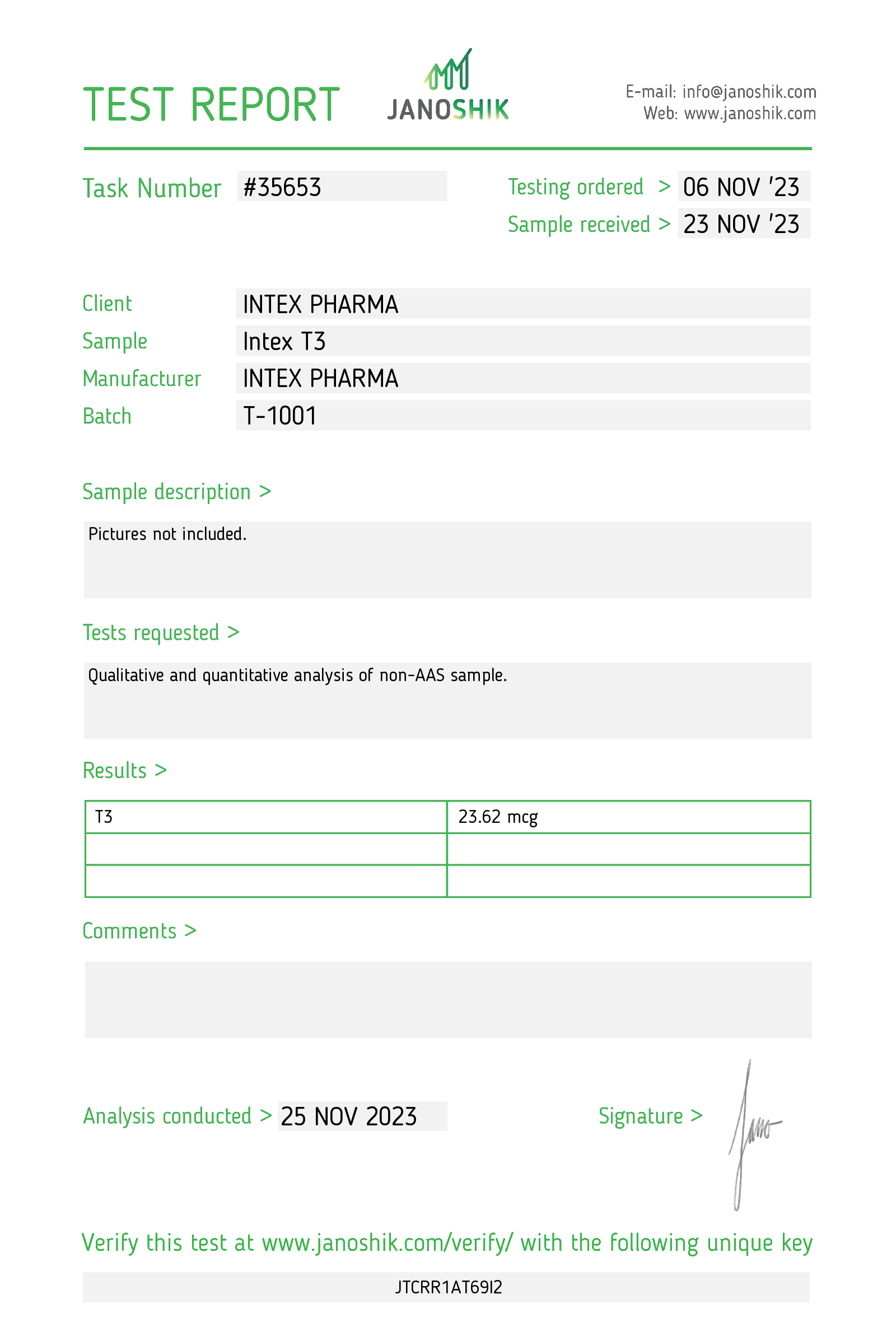 INTEX PHARMA – T3 , 25mcg / 100 tabs 4 INTEX PHARMA – T3 , 25mcg / 100 tabs 3