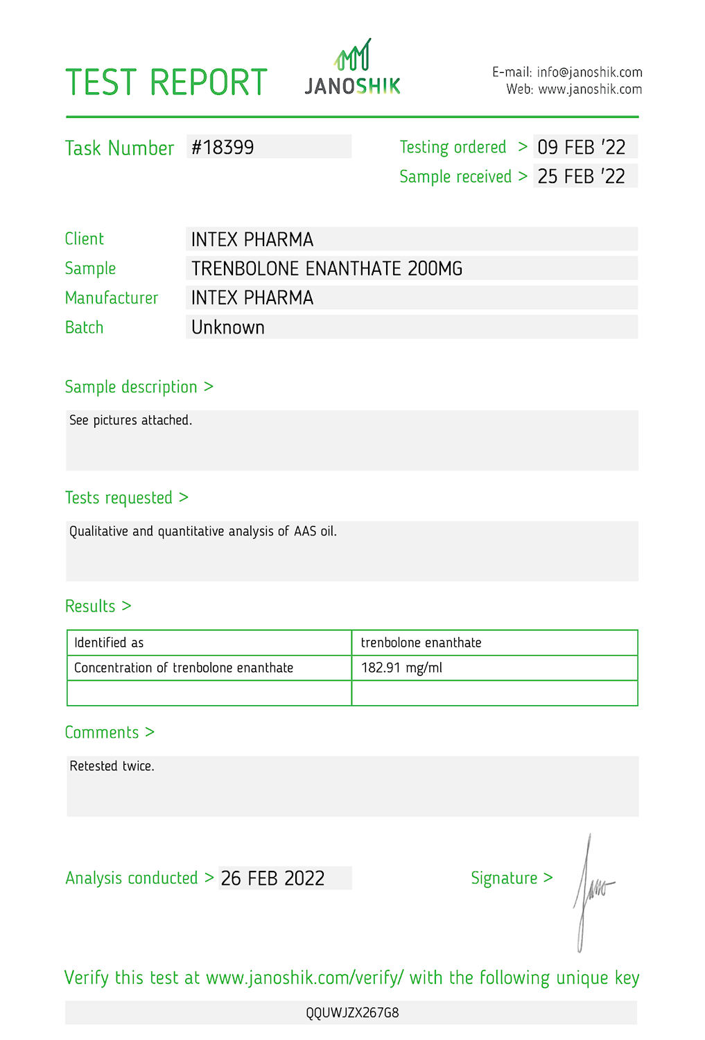 INTEX PHARMA - INTEX TREN E-200 (TRENBOLONE, TREN E) 200mg/ml 7